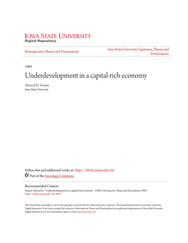 Underdevelopment in a Capital-Rich Economy Ahmed H