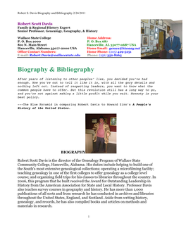 Biography & Bibliography