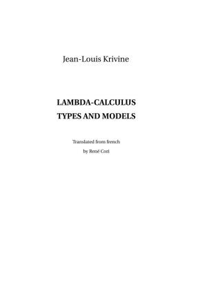 Lambda-Calculus Types and Models