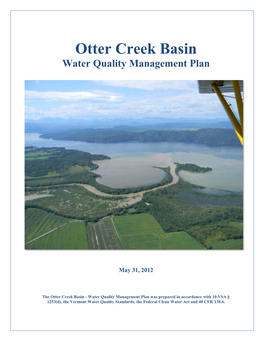 Otter Creek Basin Water Quality Management Plan
