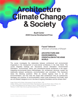 Architecture Climate Change & Society