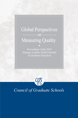 Measuring Quality in Graduate Education and Research Training