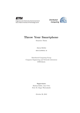 Throw Your Smartphone Semester Thesis