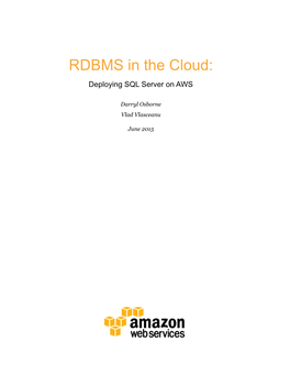 RDBMS in the Cloud: Deploying SQL Server on AWS