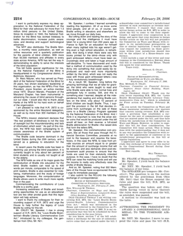 CONGRESSIONAL RECORD—HOUSE February 28, 2006 I Want to Particularly Express My Deep Ap- Mr