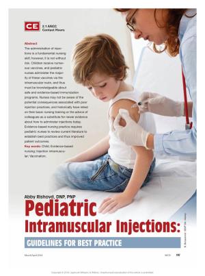 Intramuscular Injections: GUIDELINES for BEST PRACTICE B