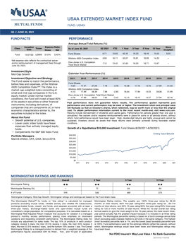 USAA Extended Market Index Fund Fact Sheet