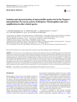 Isolation and Characterization of Microsatellite Marker Loci in The