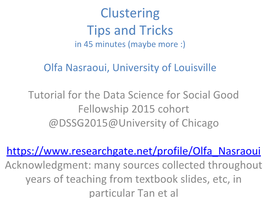 Clustering Tips and Tricks in 45 Minutes (Maybe More :)