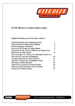 GCSE Bitesize Revision Audio Scripts