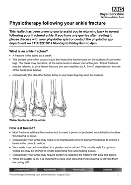 Physiotherapy Following Your Ankle Fracture