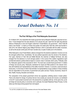 Israel Debates No. 14