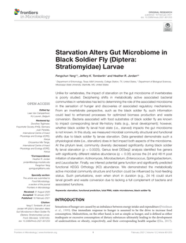 Starvation Alters Gut Microbiome in Black Soldier Fly (Diptera: Stratiomyidae) Larvae