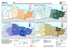 Grand'anse. Earthquake Casualties and Damage - Figures Received on 24/08/2021 Latest Maps