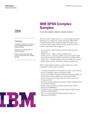 IBM SPSS Complex Samples Business Analytics