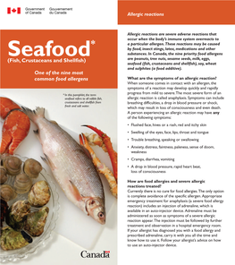 Seafood (Fish, Crustaceans and Shellfish), Soy, Wheat and Sulphites (A Food Additive)