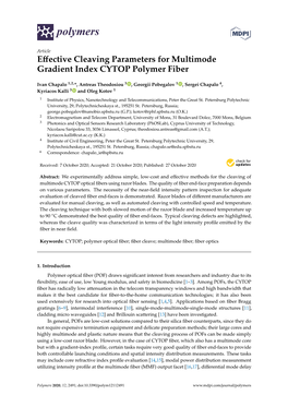 Effective Cleaving Parameters for Multimode Gradient Index CYTOP