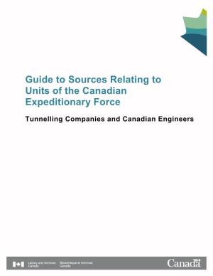 Tunnelling Companies and Canadian Engineers