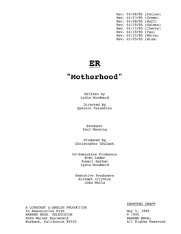 E.R. "Motherhood"