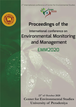 Proceedings of the International Conference on Environmental Monitoring and Management EMM 2020