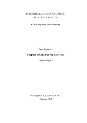 Chapters in Canadian Popular Music