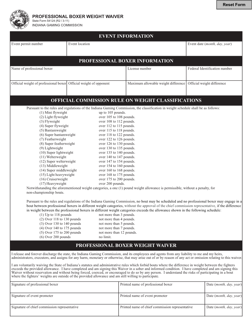 Professional Boxer Weight Waiver.Pmd