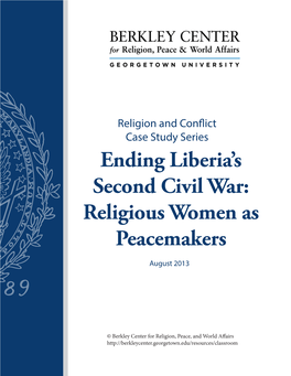 Ending Liberia's Second Civil War: Religious Women As Peacemakers