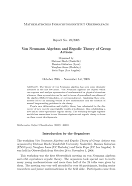 Von Neumann Algebras and Ergodic Theory of Group Actions