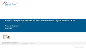 Everest Group Healthcare Provider Digital Services PEAK Matrix