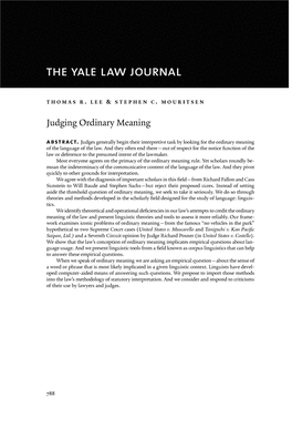 Judging Ordinary Meaning
