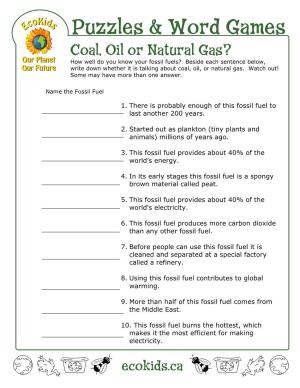 Fossil Fuels? Beside Each Sentence Below, Write Down Whether It Is Talking About Coal, Oil, Or Natural Gas
