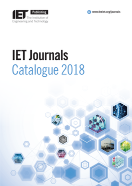 IET Journals Catalogue 2018 2 Iet Journals 2018