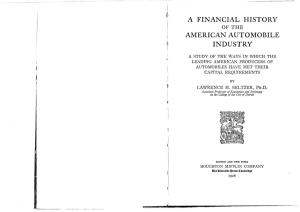 A Financial History American Automobile Industry