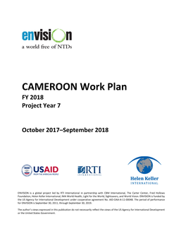CAMEROON Work Plan FY 2018 Project Year 7