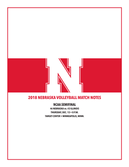 2018 Nebraska Volleyball Match Notes