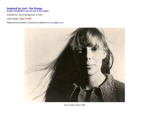 The Songs Songs That Mention Joni (Or One of Her Songs)