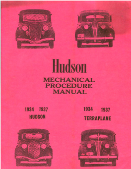 1934 1937 Hudson and Terraplane Mechanical Procedure Manual