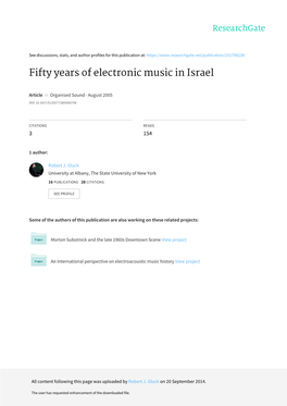 Fifty Years of Electronic Music in Israel