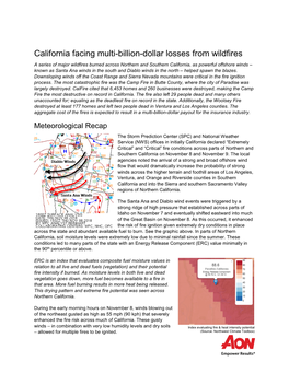 California Facing Multi-Billion-Dollar Losses from Wildfires