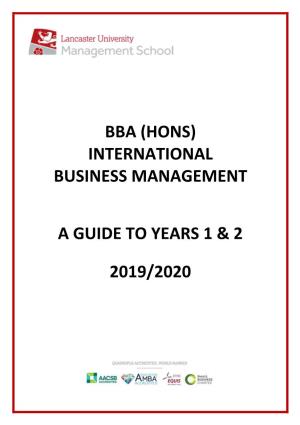 The BBA in Management