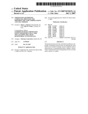 (12) Patent Application Publication (10) Pub. No.: US 2007/0155676 A1 Burnett Et Al