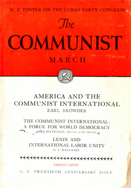 America and the Communist International Earl Browder