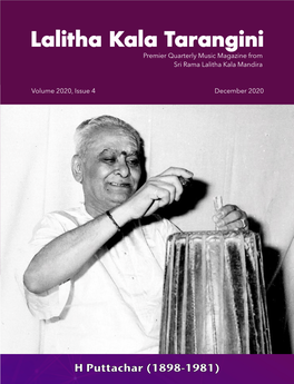 Lalitha Kala Tarangini Premier Quarterly Music Magazine from Sri Rama Lalitha Kala Mandira