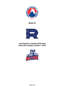 Media Kit Laval Rocket Vs Hartford Wolf Pack Game #24: Sunday
