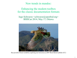 New Trends in Mandoc: Enhancing the Modern Toolbox for the Classic Documentation Formats