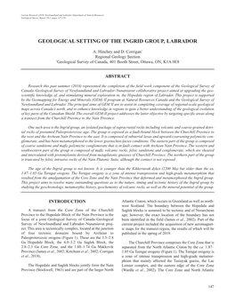 Geological Setting of the Ingrid Group, Labrador