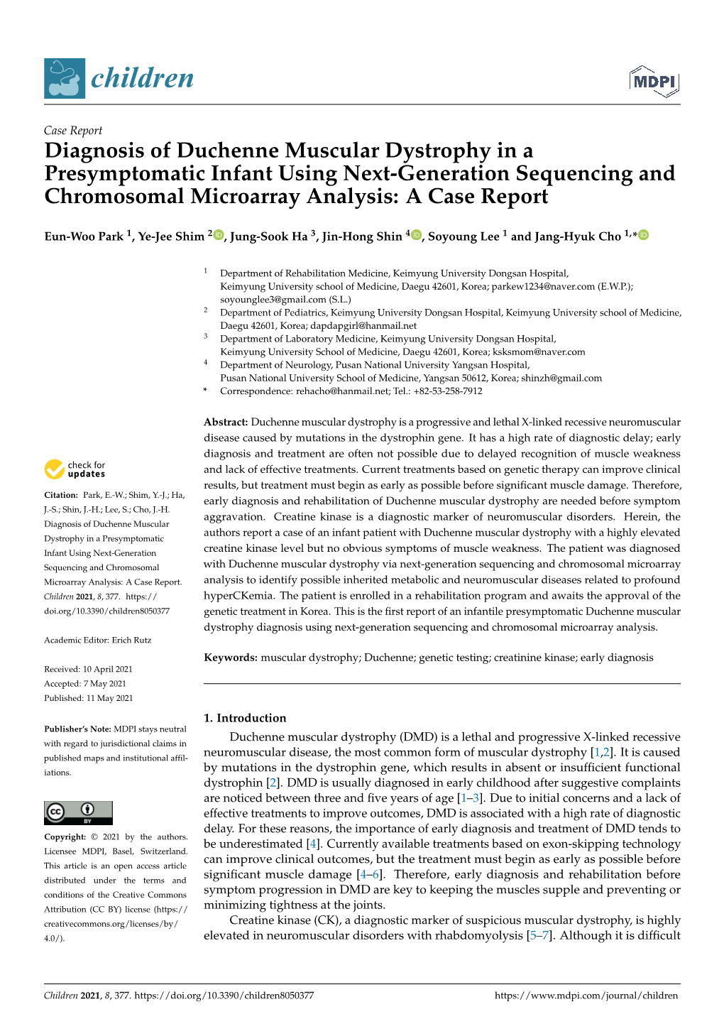 Diagnosis of Duchenne Muscular Dystrophy in a Presymptomatic Infant ...