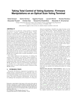 Firmware Manipulations on an Optical Scan Voting Terminal