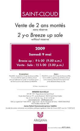 SAINT-CLOUD Vente De 2 Ans Montés Sans Réserve 2 Y-O Breeze up Sale Without Reserve