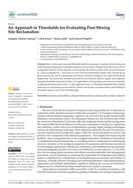 An Approach to Thresholds for Evaluating Post-Mining Site Reclamation